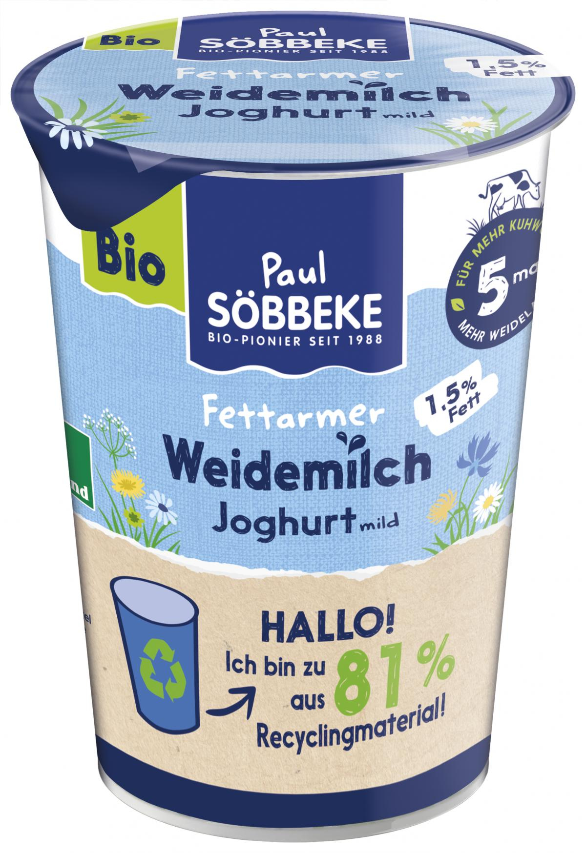 Fettarmer Weidemilch Joghurt Natur, 1,5% (Becher)