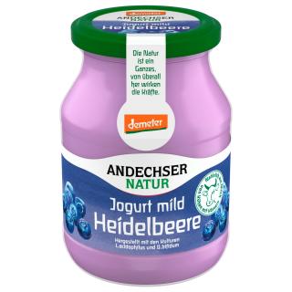 Joghurt mild Heidelbeere, 3,8% Demeter (Pfandglas)
